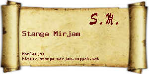 Stanga Mirjam névjegykártya